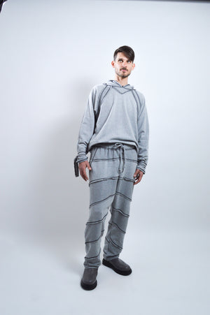 Pantalon Jogger de punto gris multipiezas