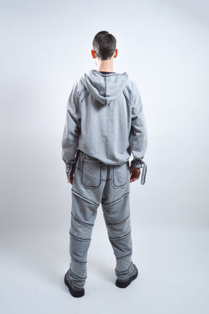 Pantalon Jogger de punto gris multipiezas